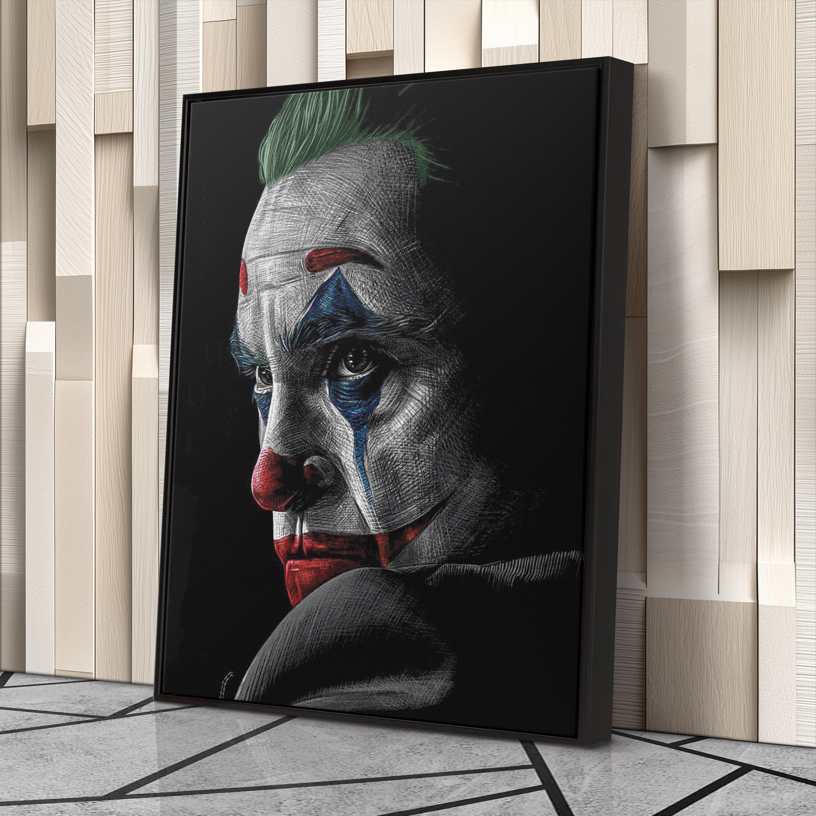 Joker Canvas – Movie Villain Wall Art for Kids or Home Decor CanvasBlackArt