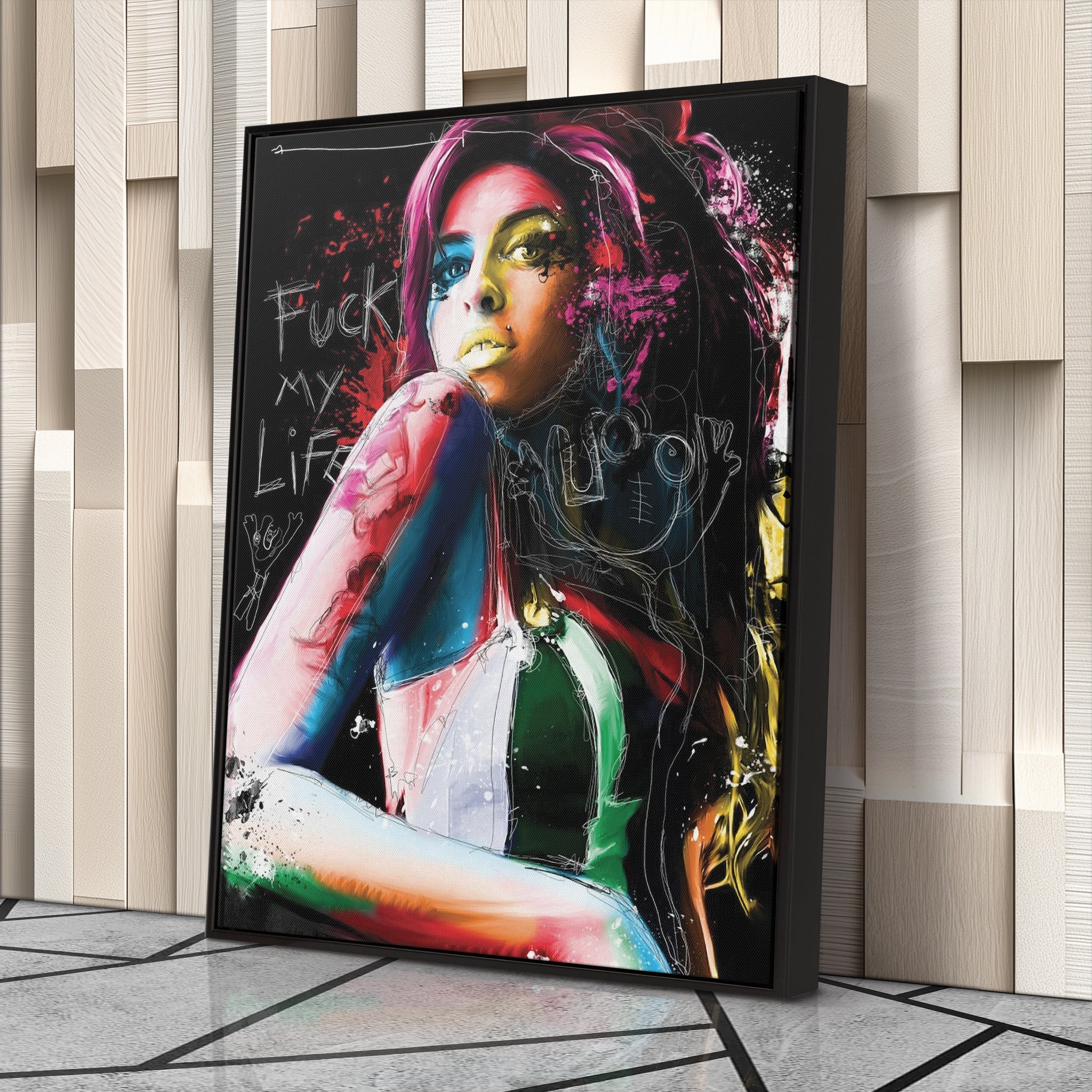 Amy Winehouse Canvas – Pop Music Wall Art for Home Decor CanvasBlackArt