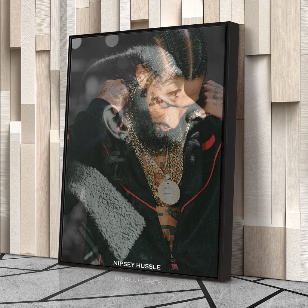 Nipsey Hussle Canvas – Rap Legend Wall Art for Studio Decor CanvasBlackArt