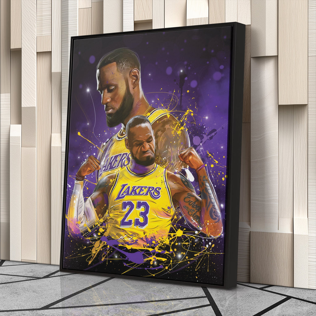 LeBron James Lakers Canvas – NBA Wall Art for Man Cave CanvasBlackArt