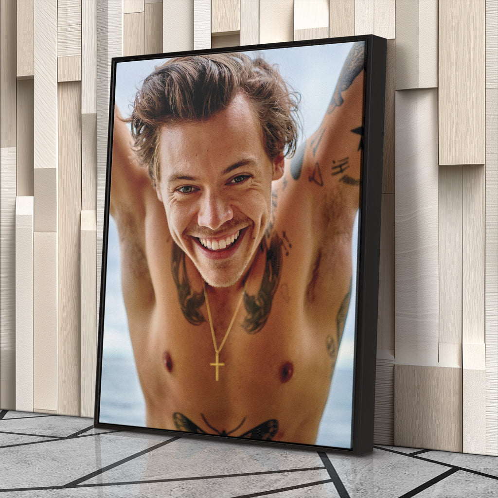 Harry Styles Canvas – Pop Singer Wall Art for Home Decor CanvasBlackArt