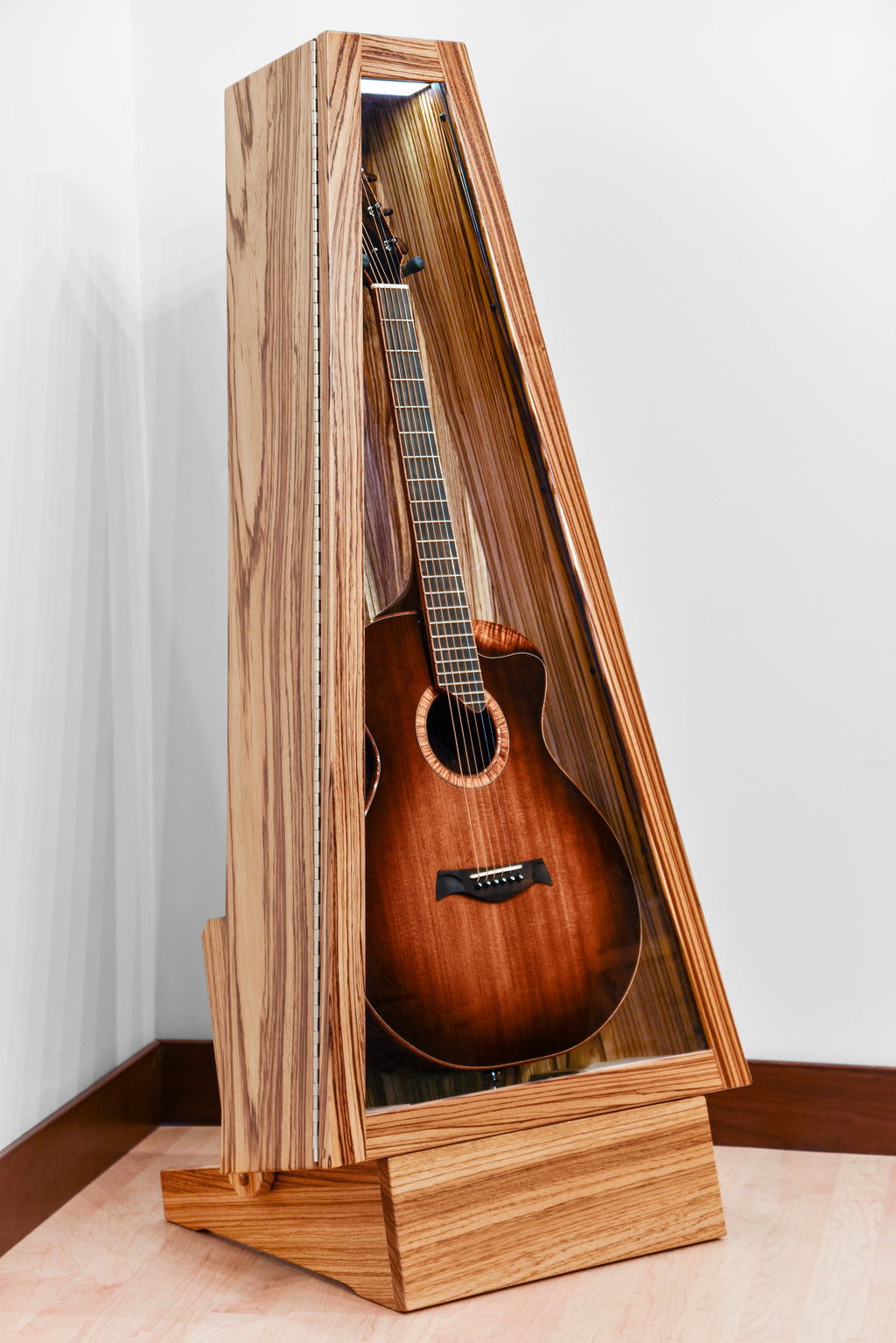 ClimaStand Triangle Humidor with Base - Zebrawood Acoustic Remedy Cases
