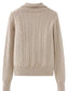 Cable-Knit Half Zip Long Sleeve Sweater