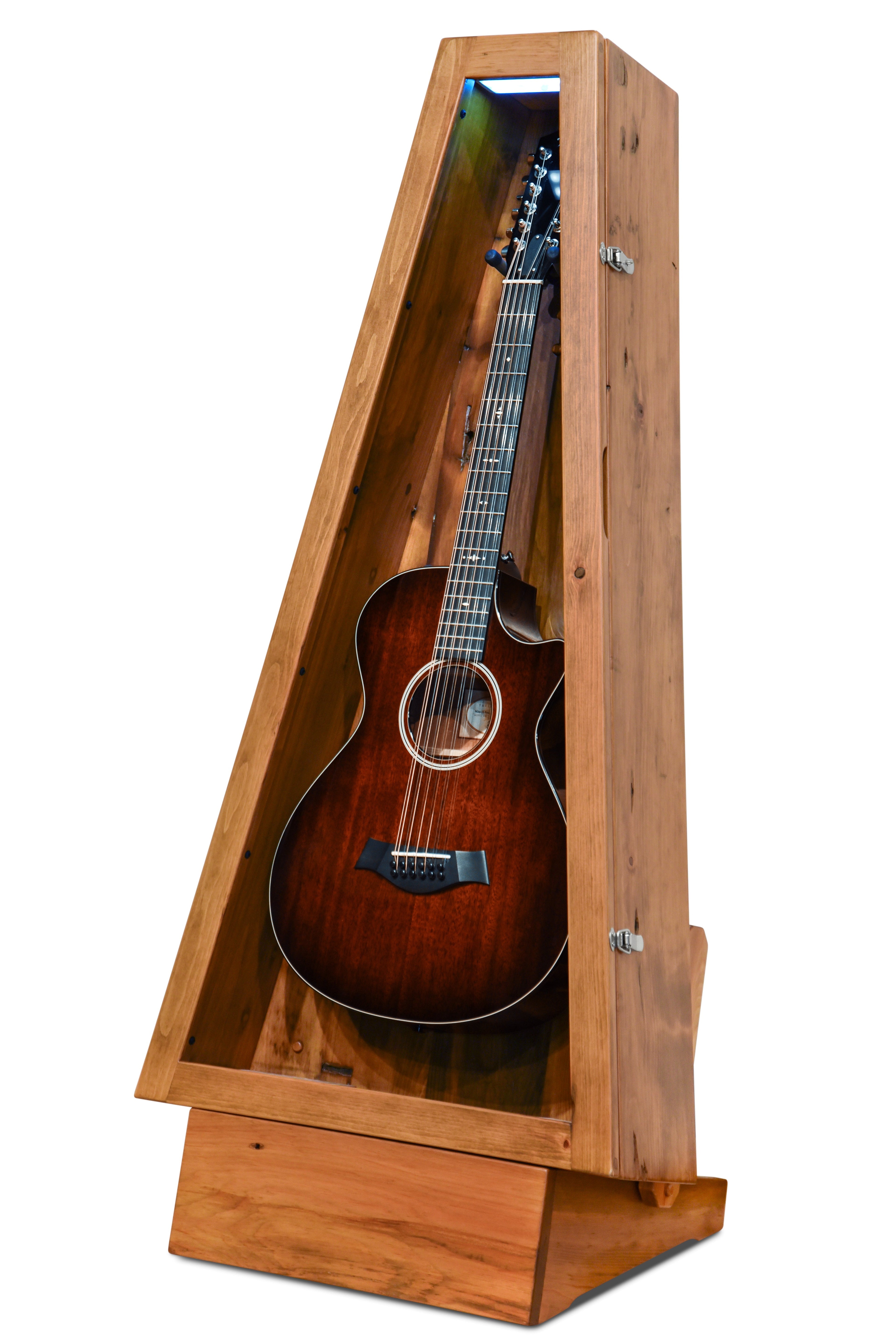 ClimaStand Triangle Humidor with Base - 300 Year Old Reclaimed Wood with Sealy Stain Acoustic Remedy Cases