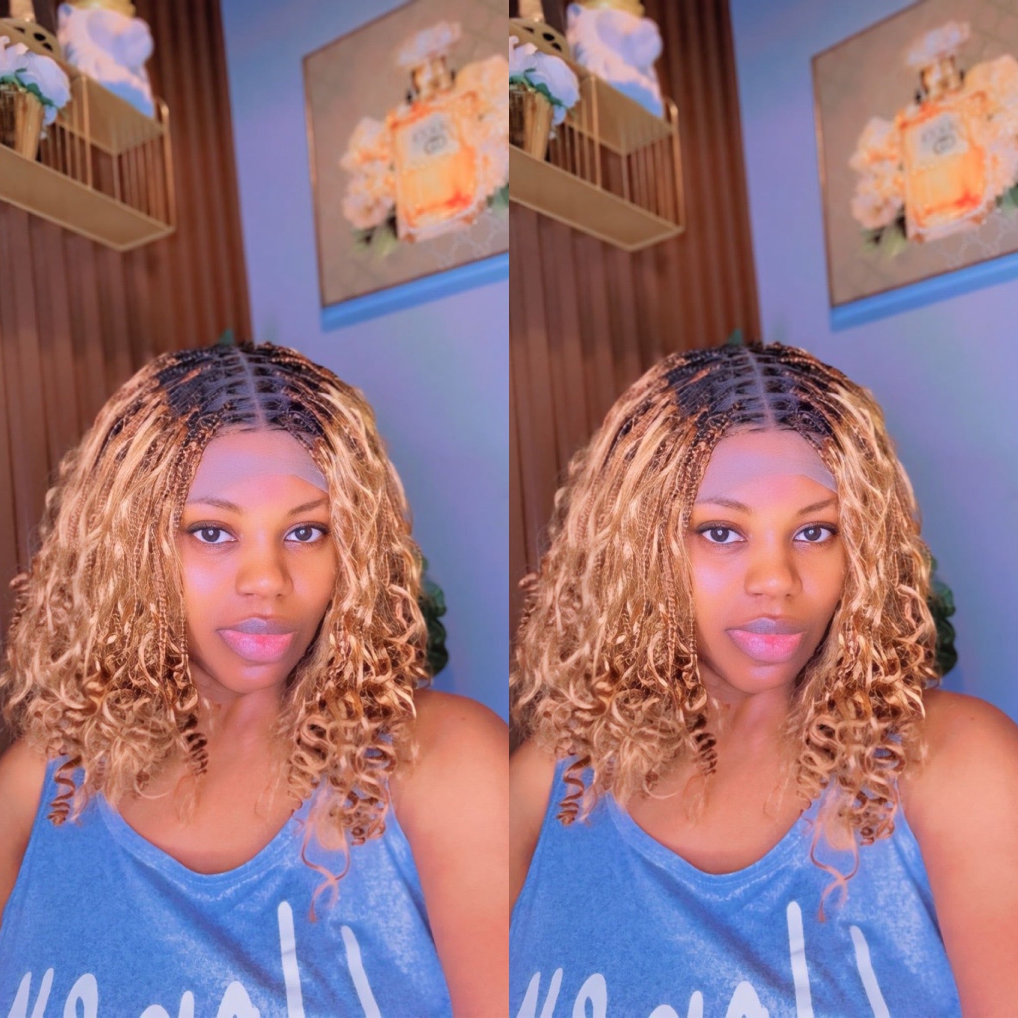 Honey blonde short boho braids HOL stores