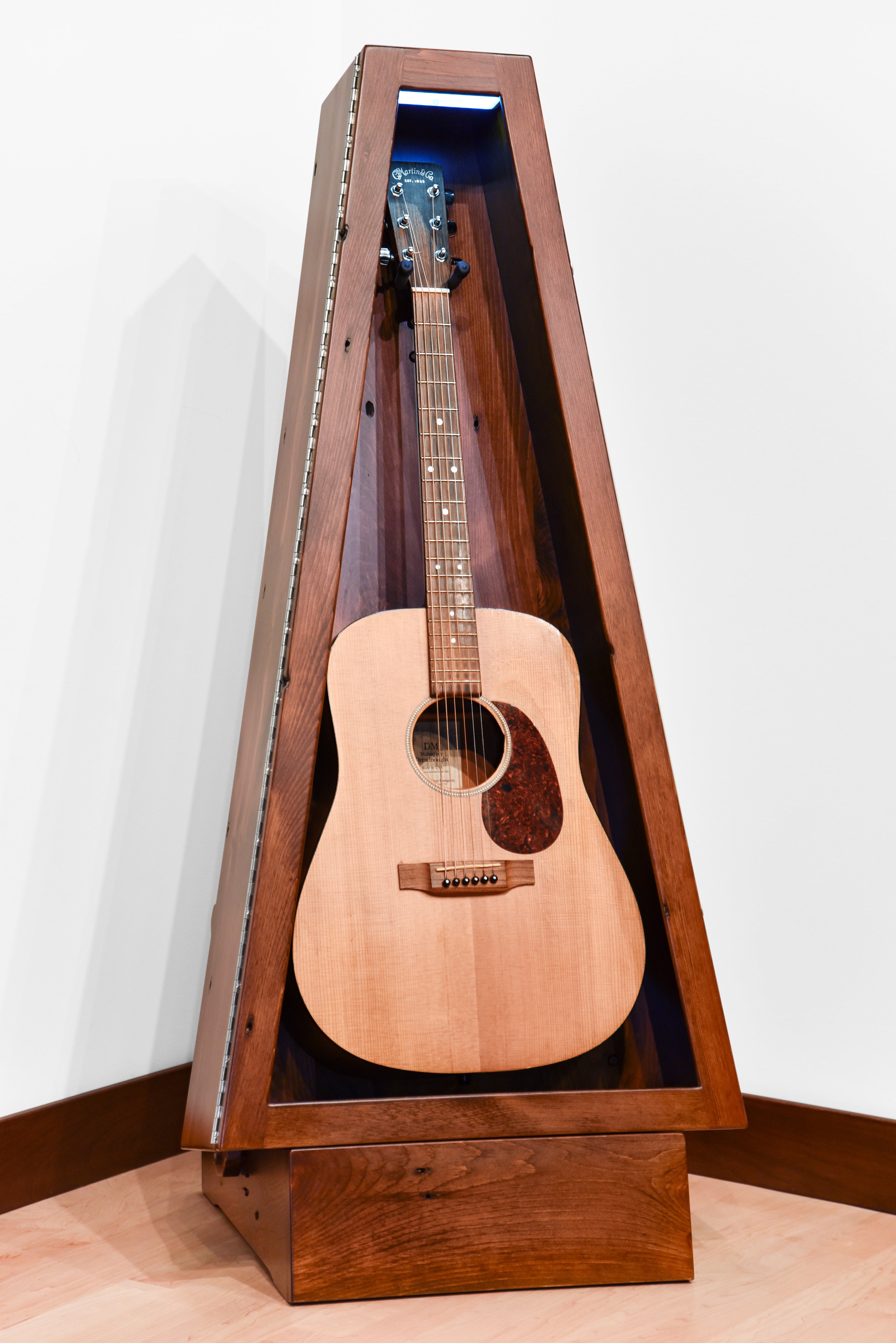 ClimaStand Triangle Humidor with Base - 300 Year Old Reclaimed Wood with Boston Stain Acoustic Remedy Cases
