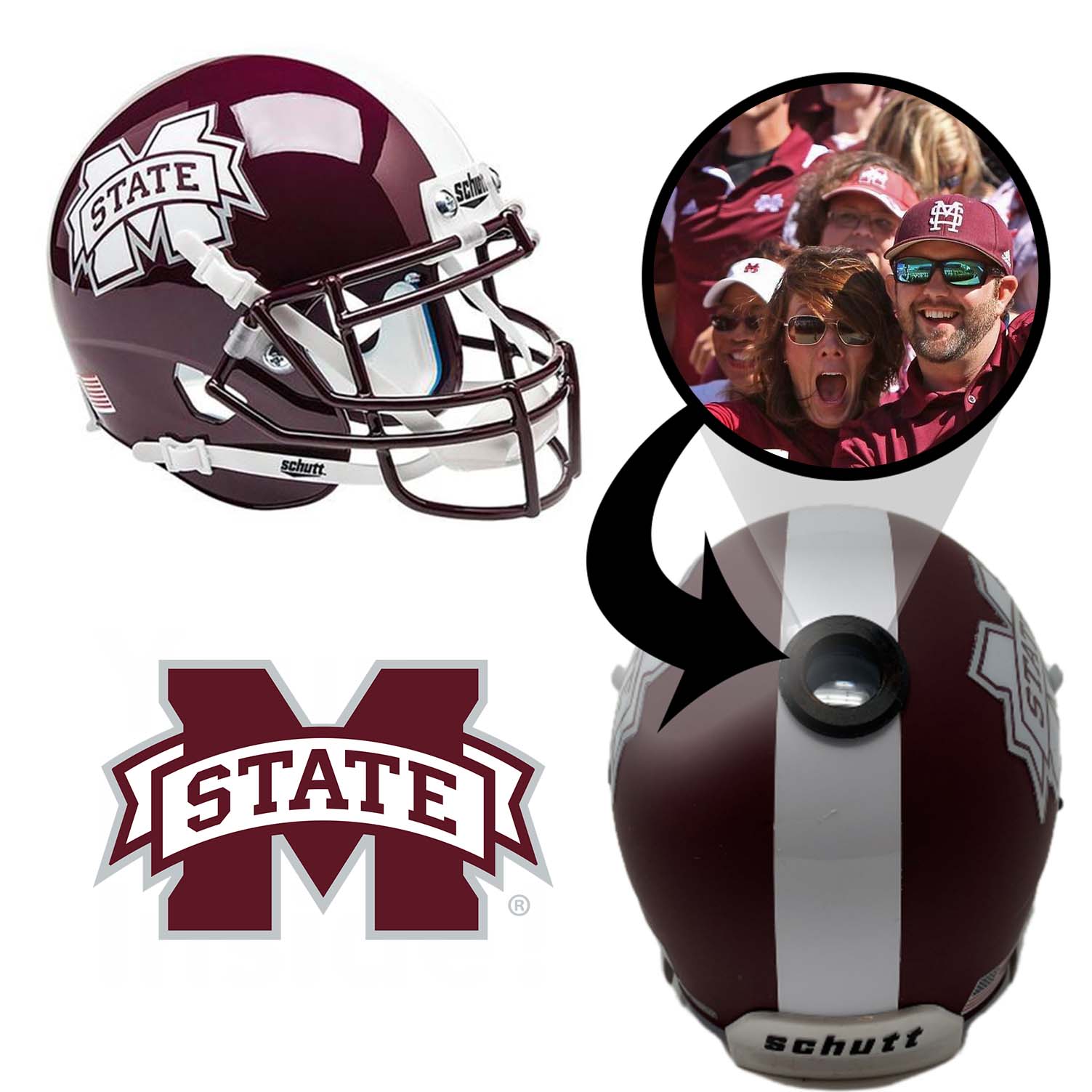 MSU Bulldogs College Football Collectible Mini Helmet - Picture Inside - FANZ Collectibles Fanz Collectibles
