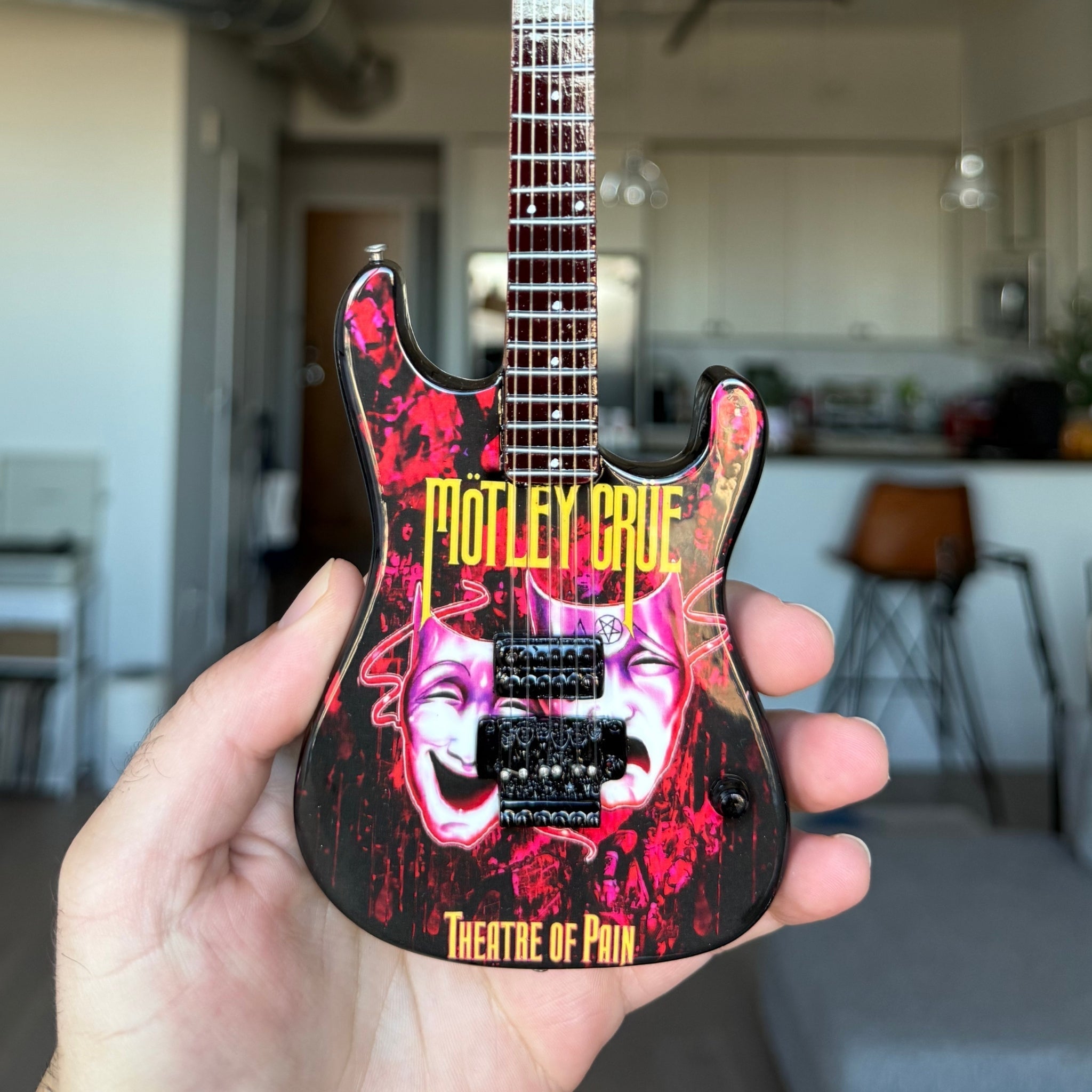 Mötley Crüe "Theatre of Pain" Collectible Miniature Guitar The Mini Axe