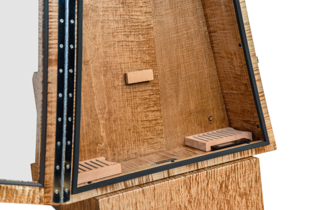 ClimaStand Triangle Humidor with Base - Flamed Maple With Provincial Stain Acoustic Remedy Cases