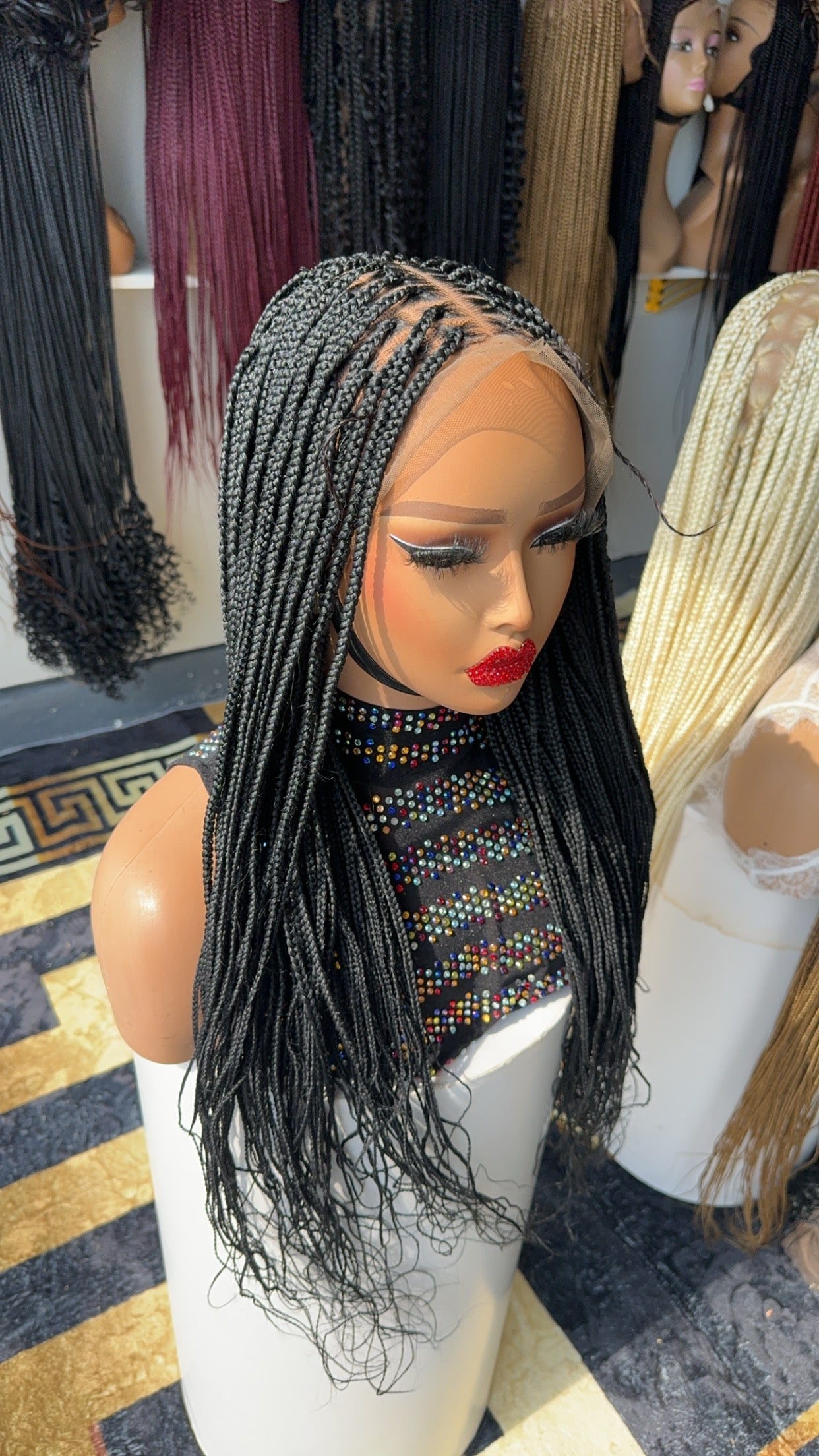Frontal knotless braided wig  22 inches HOL stores