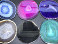 Large Round Circular Agate Slices (2 Pounds)(5 - 5.5 Inches)(Size #5) Two LBs Wholesale Pink Blue Teal Pink Purple Mixed Colors Amazing Crystals