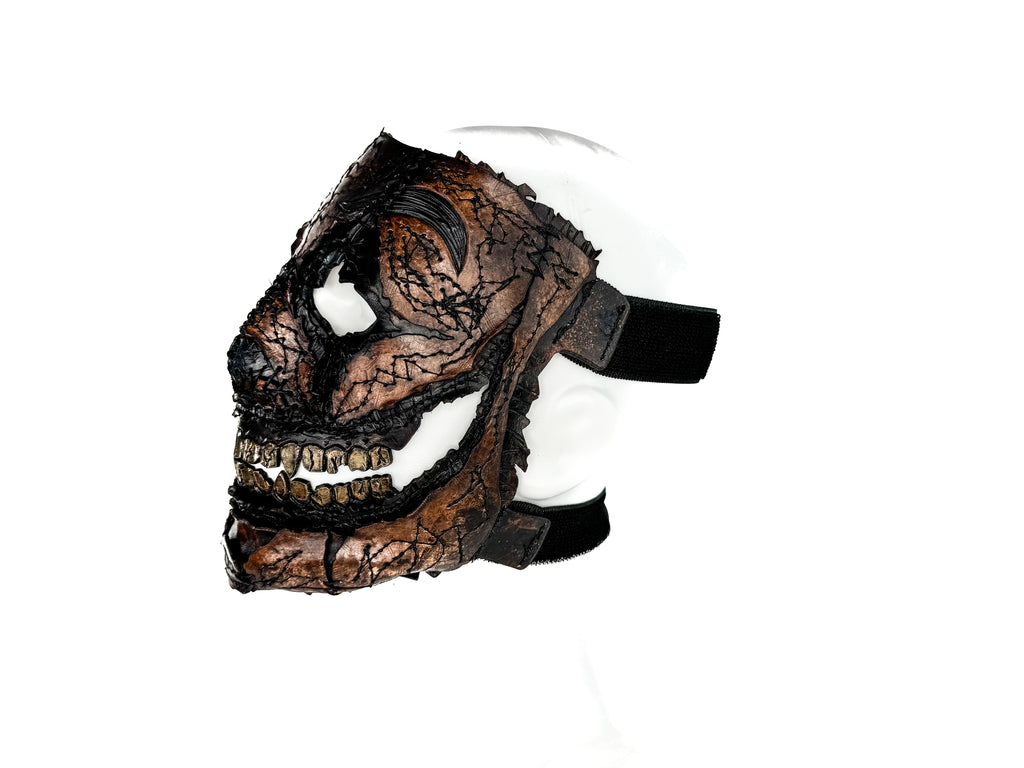 Genuine Leather Mask - GigaMyme Leatherface Edition - Handmade Mime Full Face Cover for Halloween, Performance or Cosplay Costume Rockwell Masks