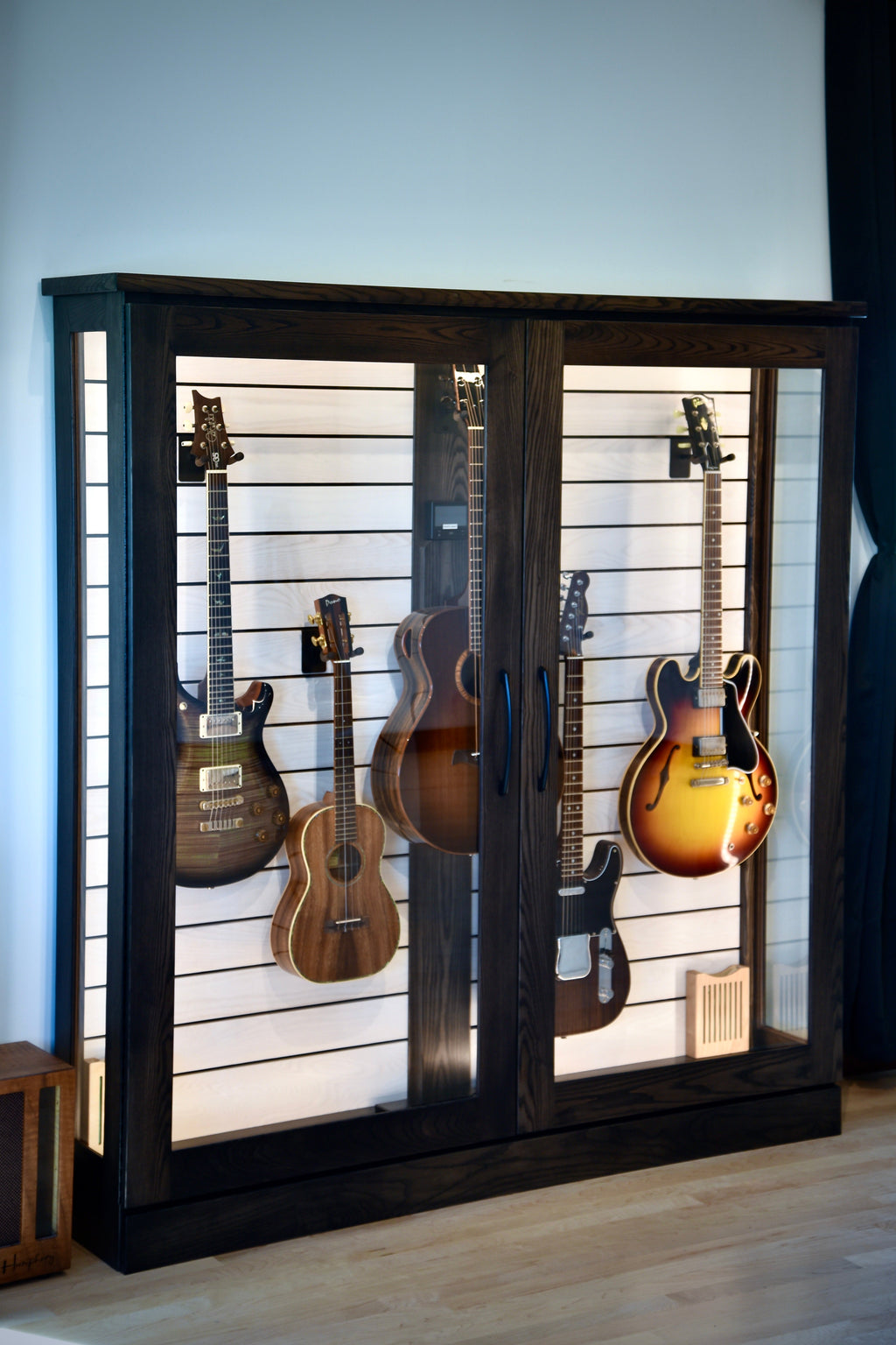 Low Depth ClimaCab V | Charcoal Northern White Ash with Whitewash Slat Wall Acoustic Remedy Cases