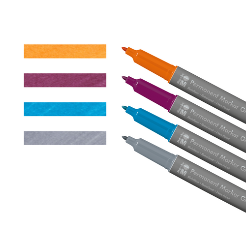Marabu Graphix Permanent Marker 4 Set-of customer curated colors by SketchBox ShopSketchBox