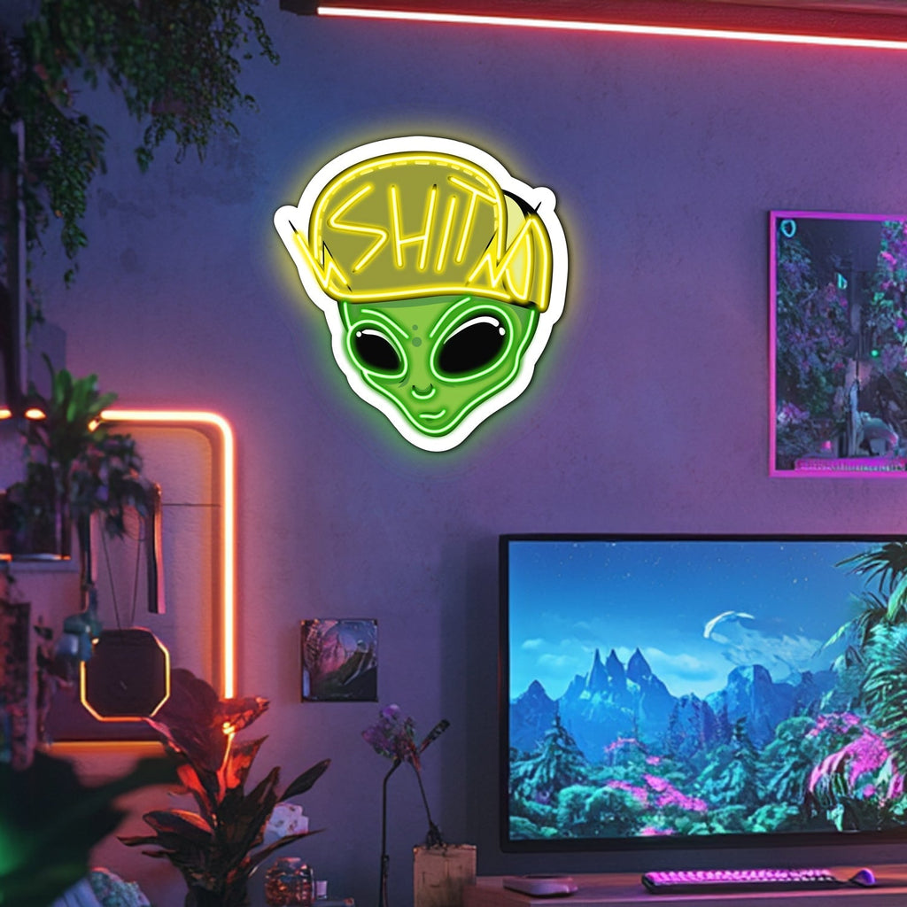 UV Printed Alien Neon Wall Art- LV0053 Liviqon.co