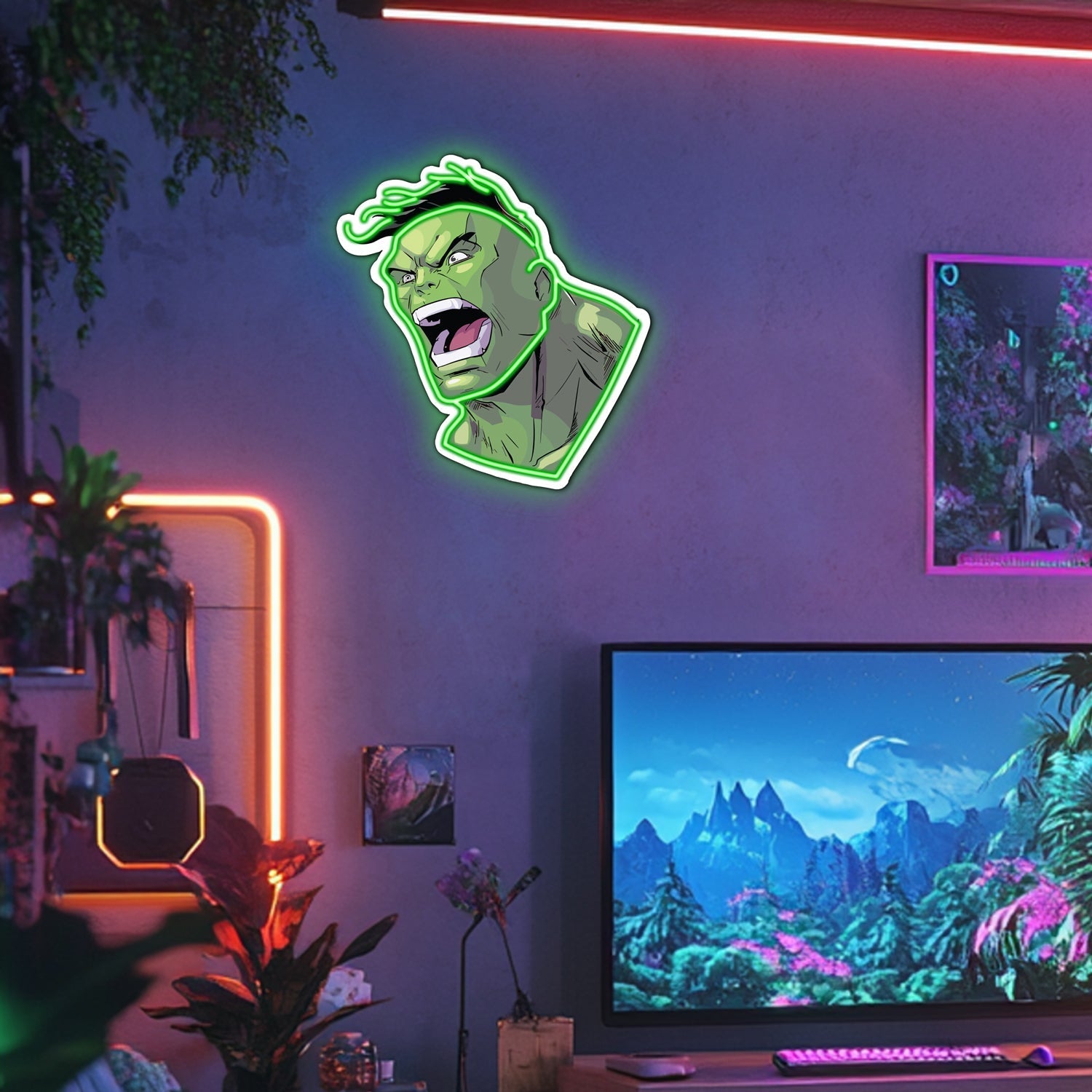 UV Printed Hulk  Neon Wall Art- LV0045 Liviqon.co