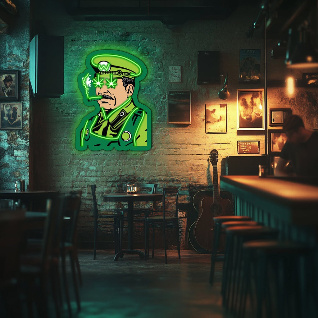 UV Printed Sheriff Cannabis Neon Wall Art- LV0051 Liviqon.co