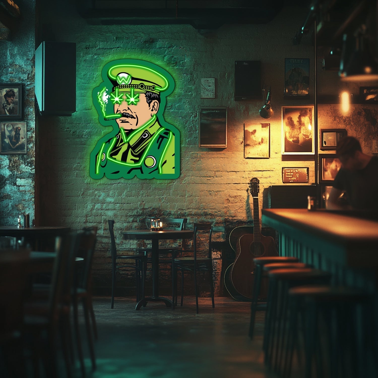 UV Printed Sheriff Cannabis Neon Wall Art- LV0051 Liviqon.co