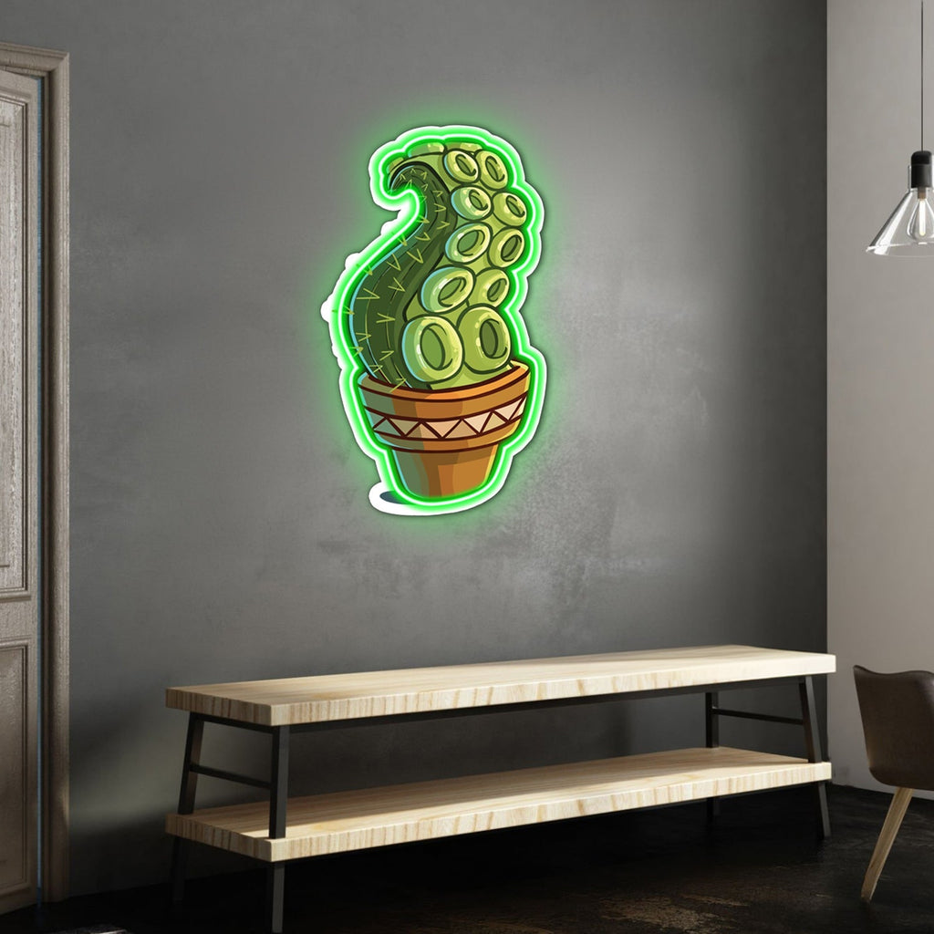 UV Printed Cactus Neon Wall Art- LV0061 Liviqon.co