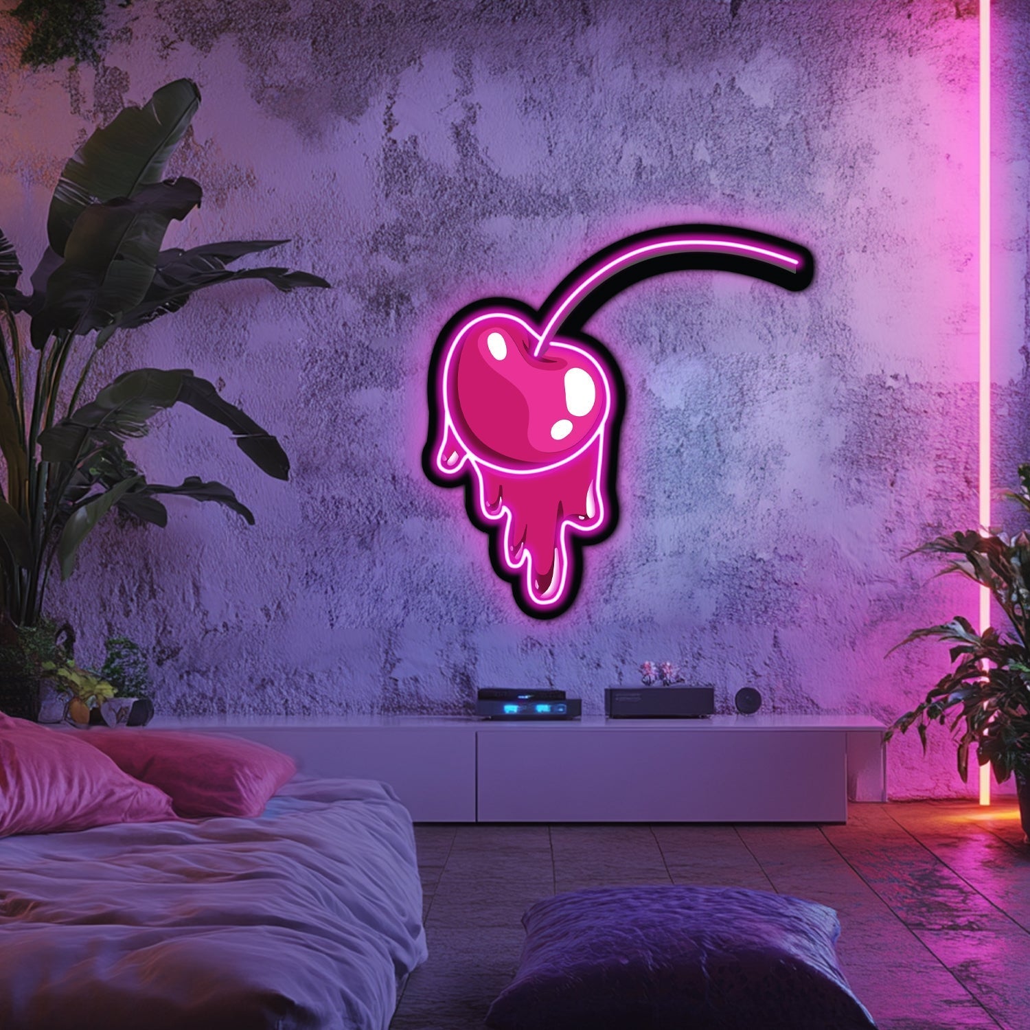 UV Printed Cherry Neon Wall Art- LV0056 Liviqon.co