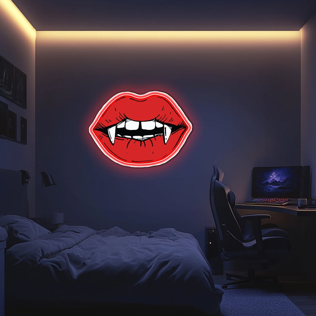 UV Printed Vampire Kiss Neon Wall Art- LV0054 Liviqon.co