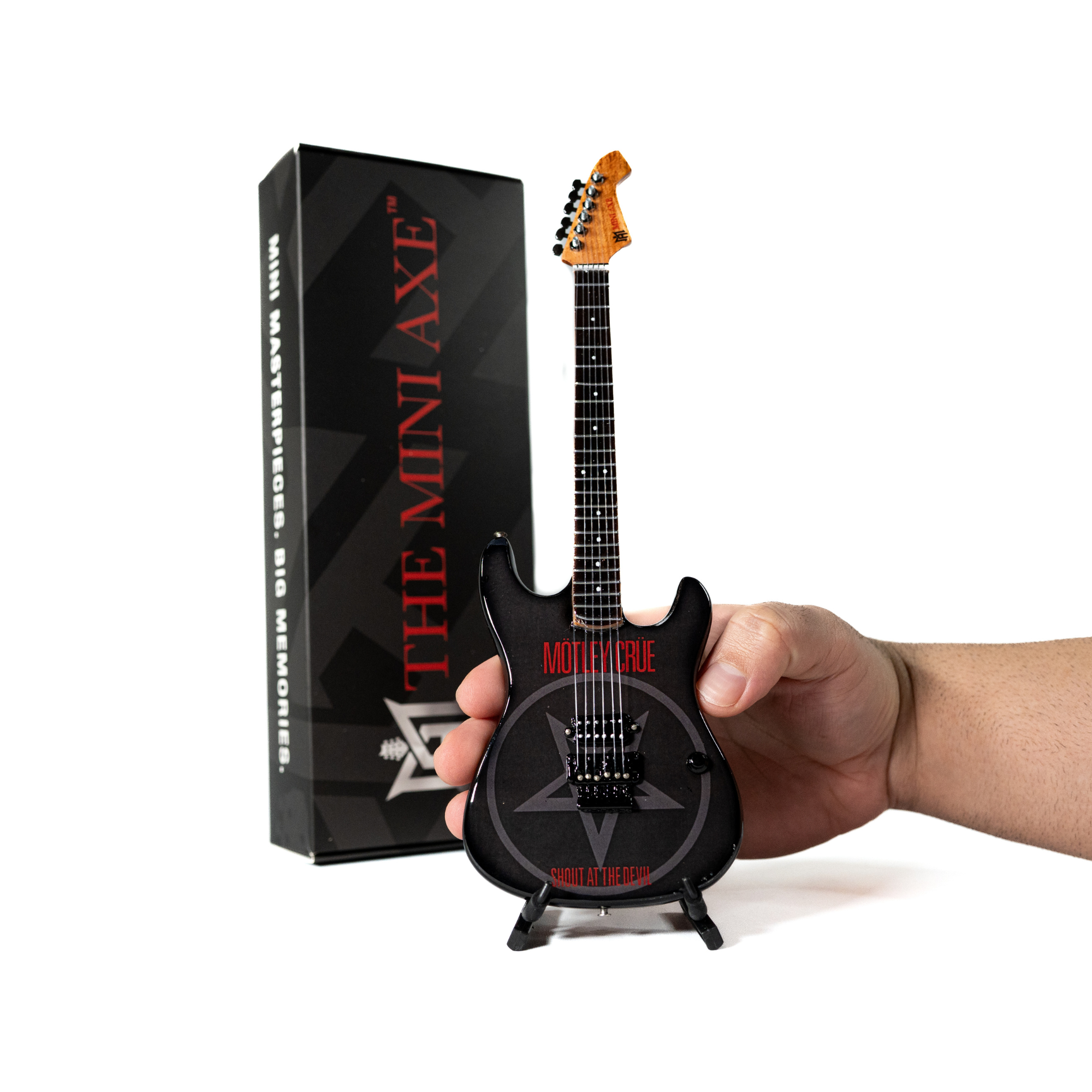 Mötley Crüe "Shout at the Devil" and "Dr. Feelgood" Collectible Miniature Guitar Set The Mini Axe