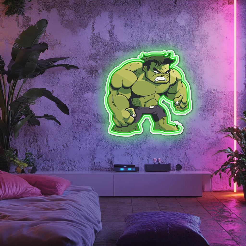 UV Printed Hulk Neon Wall Art- LV0075 Liviqon.co
