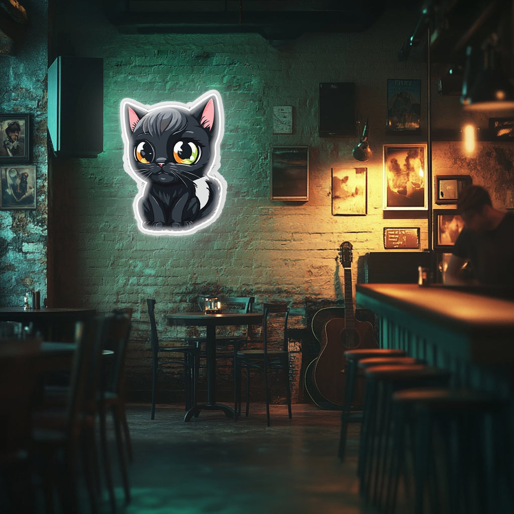 UV Printed Cat Neon Wall Art- LV0019 Liviqon.co