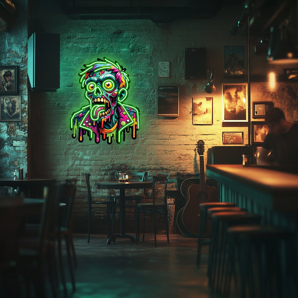 UV Printed Zombie  Neon Wall Art- LV0059 Liviqon.co