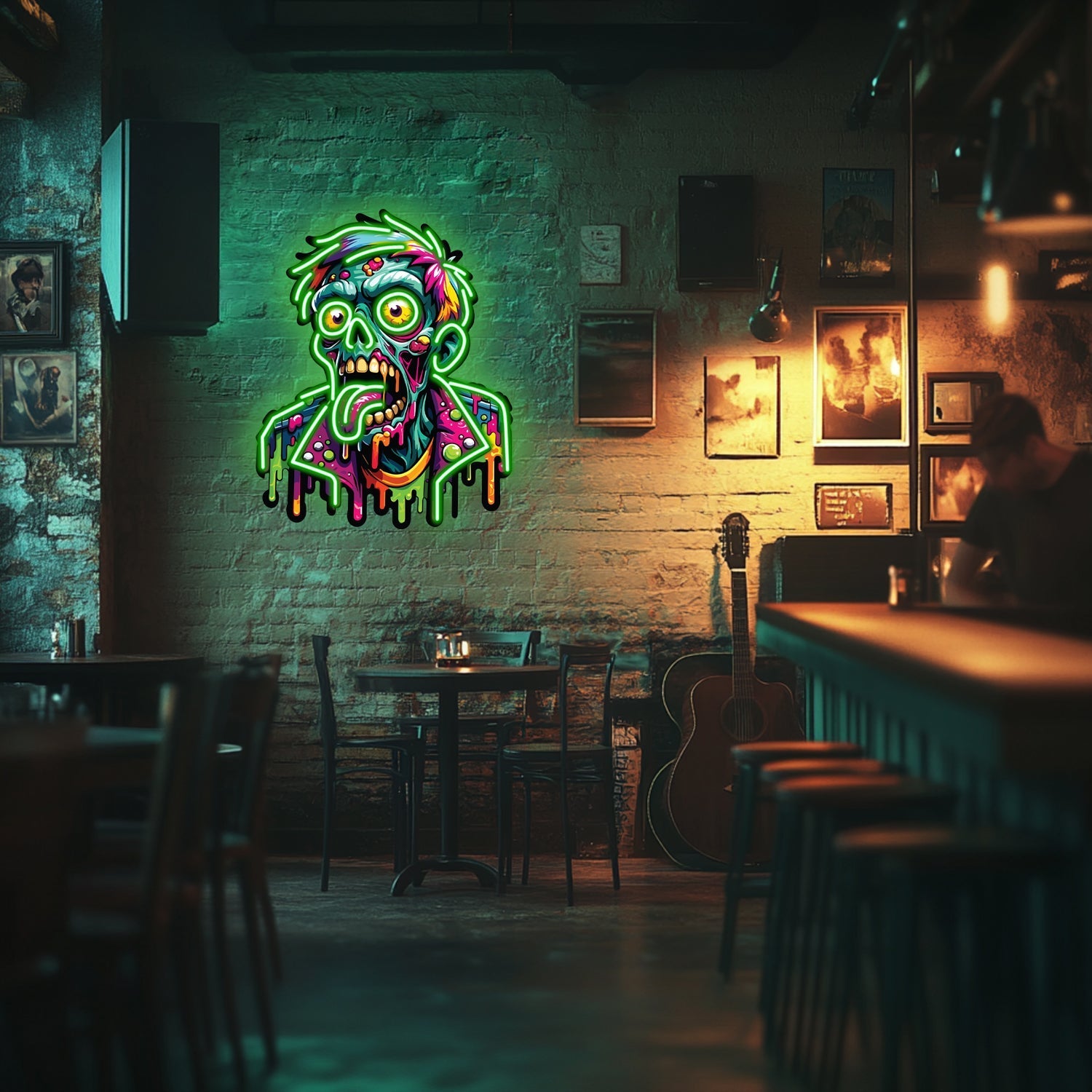 UV Printed Zombie  Neon Wall Art- LV0059 Liviqon.co