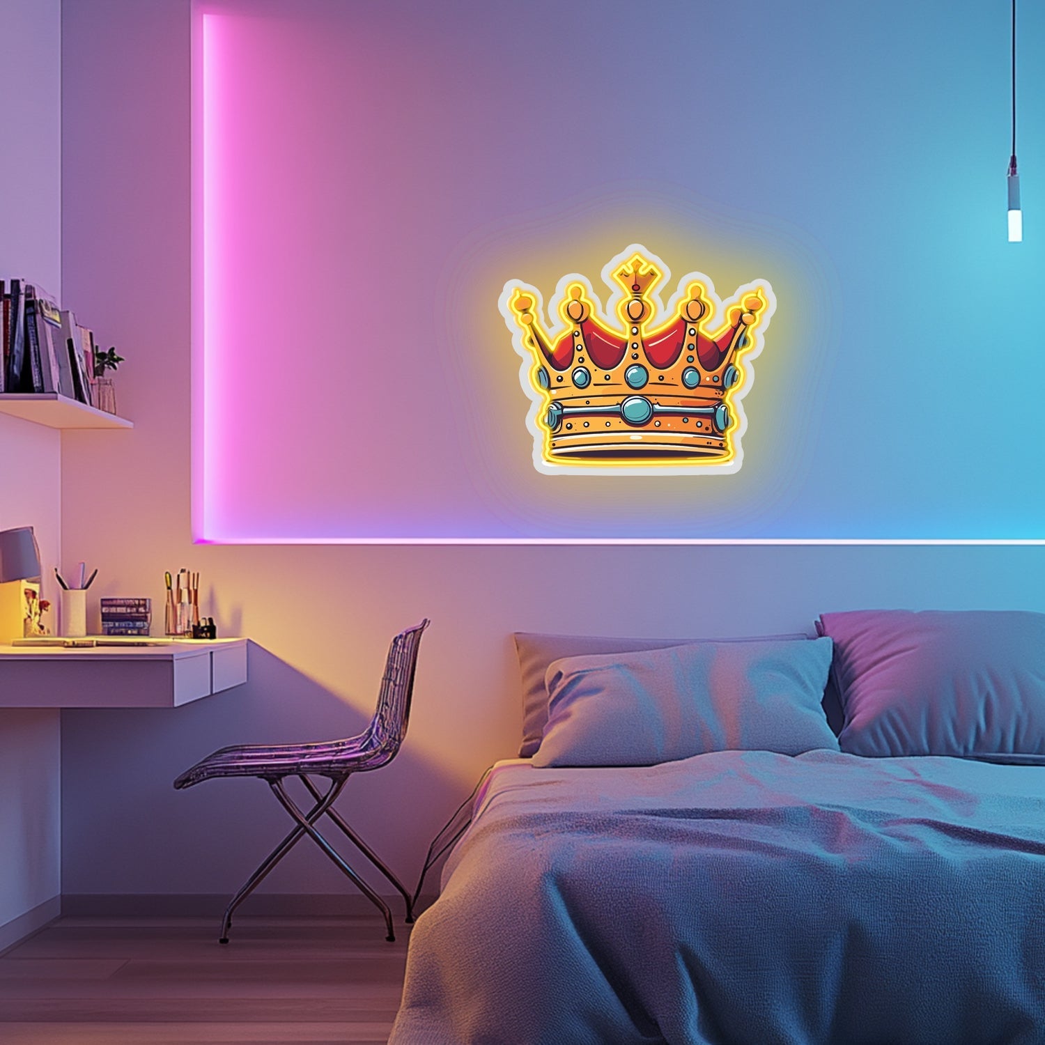 UV Printed King Crown Neon Wall Art- LV0028 Liviqon.co
