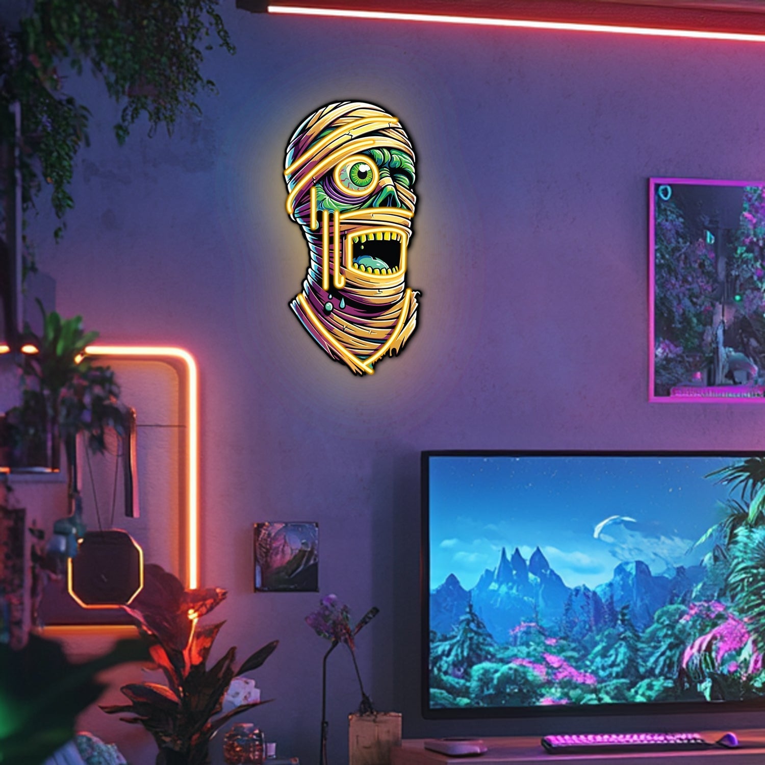 UV Printed Mummy Neon Wall Art- LV0037 Liviqon.co