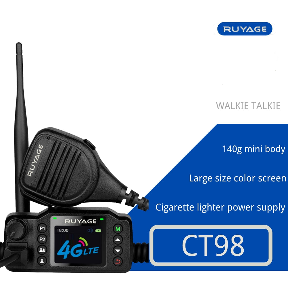 Ruyage Push-to-Talk Over Cellular Poc Mobile Radios with Sim Cards for Car Vehicle - Nationwide Communication Unlimited Range Walkie Talkies with Handheld Microphone 2 Pack Ruyage Radio