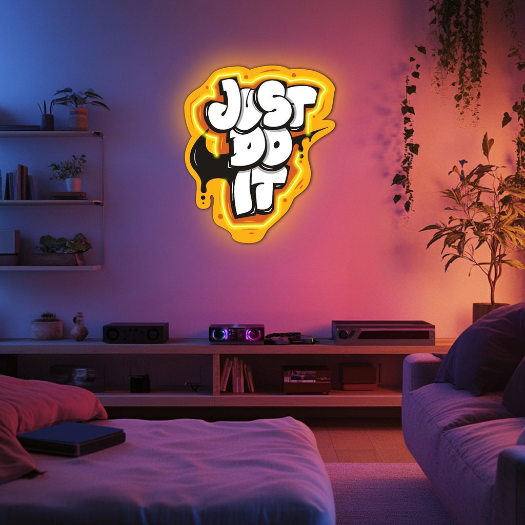 UV Printed Just Do It Neon Wall Art- LV0079 Liviqon.co