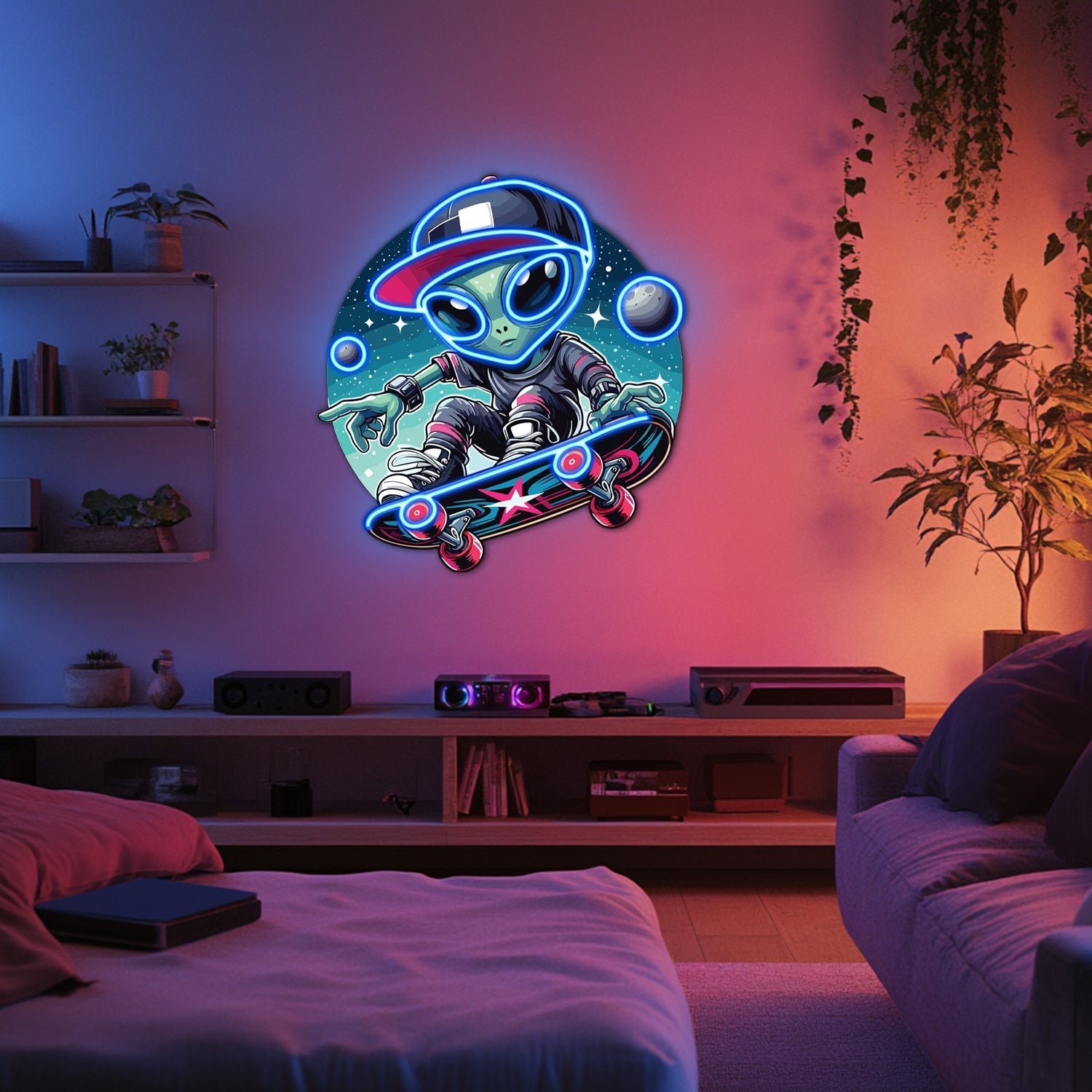 UV Printed Alien Neon Wall Art- LV0082 Liviqon.co