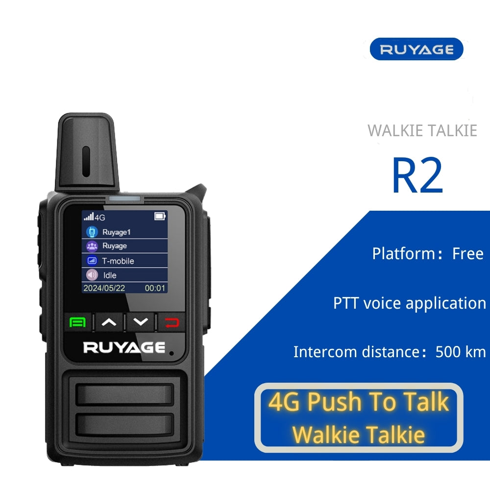 Ruyage R2 Nationwide Lte Two Way Radios Lifetime Free Unlimited Range Rechargeable Global 4g Poc,Portable Walkie Talkies Long Range for Adults Family Road Trip Truck Fleet 2 Pack Ruyage Radio