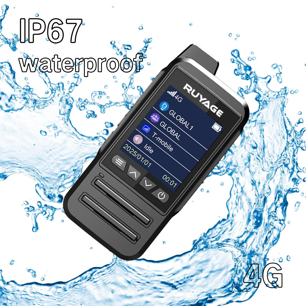 Ruyage CT68 Waterproof Nationwide Lte Two Way Radios Lifetime Free Unlimited Range Rechargeable Global 4g Poc,Portable Walkie Talkies Long Range for Adults Family Road Trip Truck Fleet 2 Pack Ruyage Radio