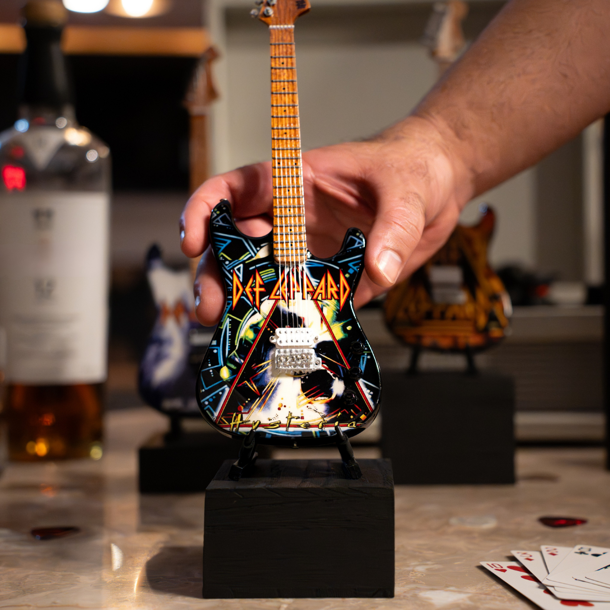 Def Leppard’s “Hysteria” Collectible Miniature Guitar The Mini Axe