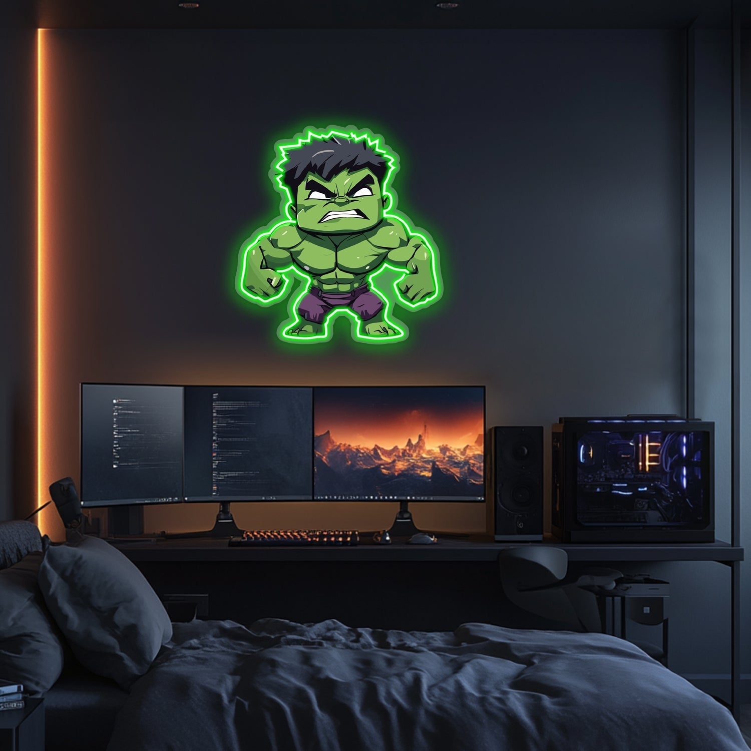UV Printed Hulk Neon Wall Art- LV0074 Liviqon.co