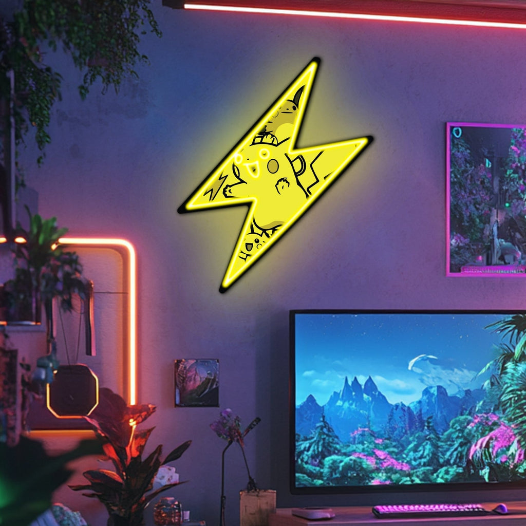 UV Printed Pikachu Neon Wall Art- LV0039 Liviqon.co