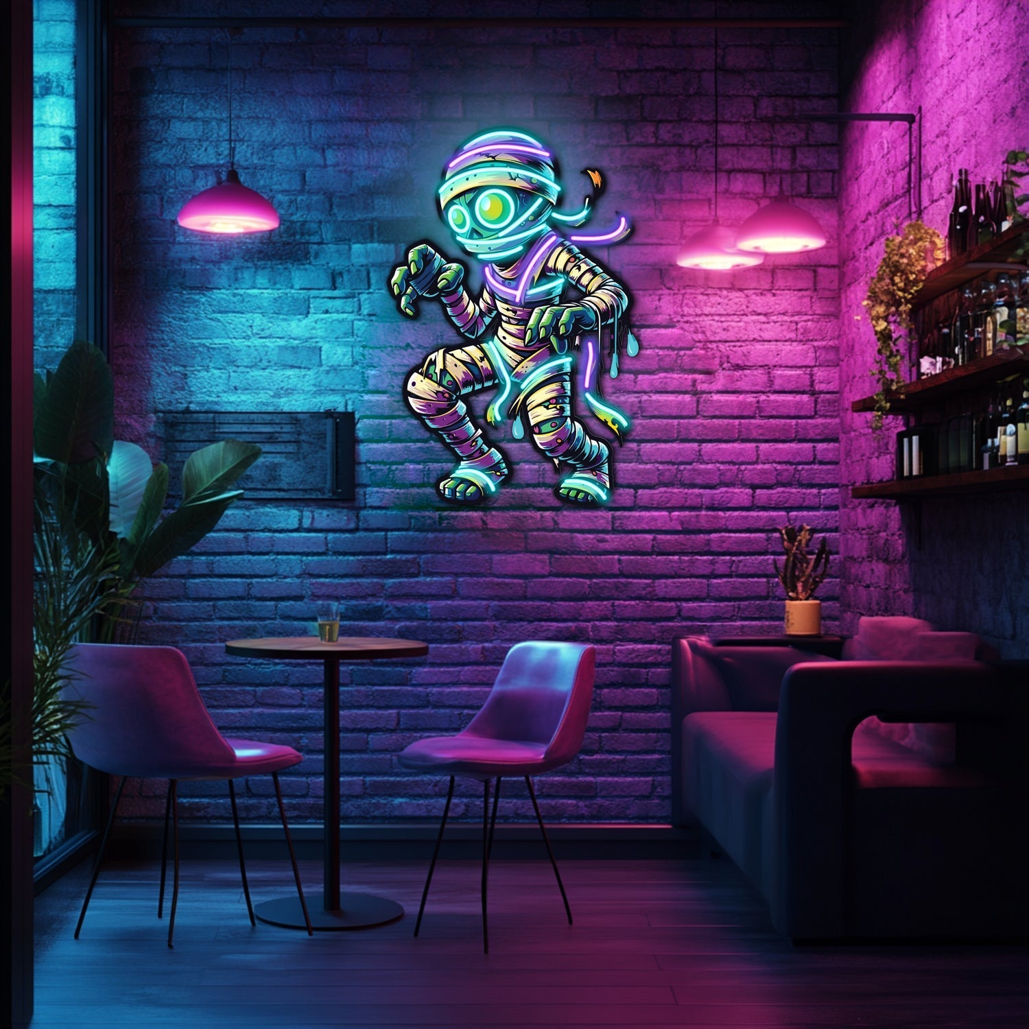 UV Printed Mummy Neon Wall Art- LV0036 Liviqon.co