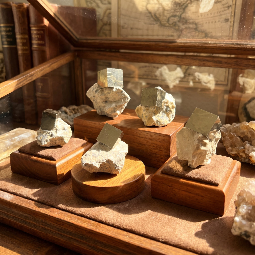 Golden Iron Pyrite Crystal Cubes In Rough Raw Matrix Amazing Crystals