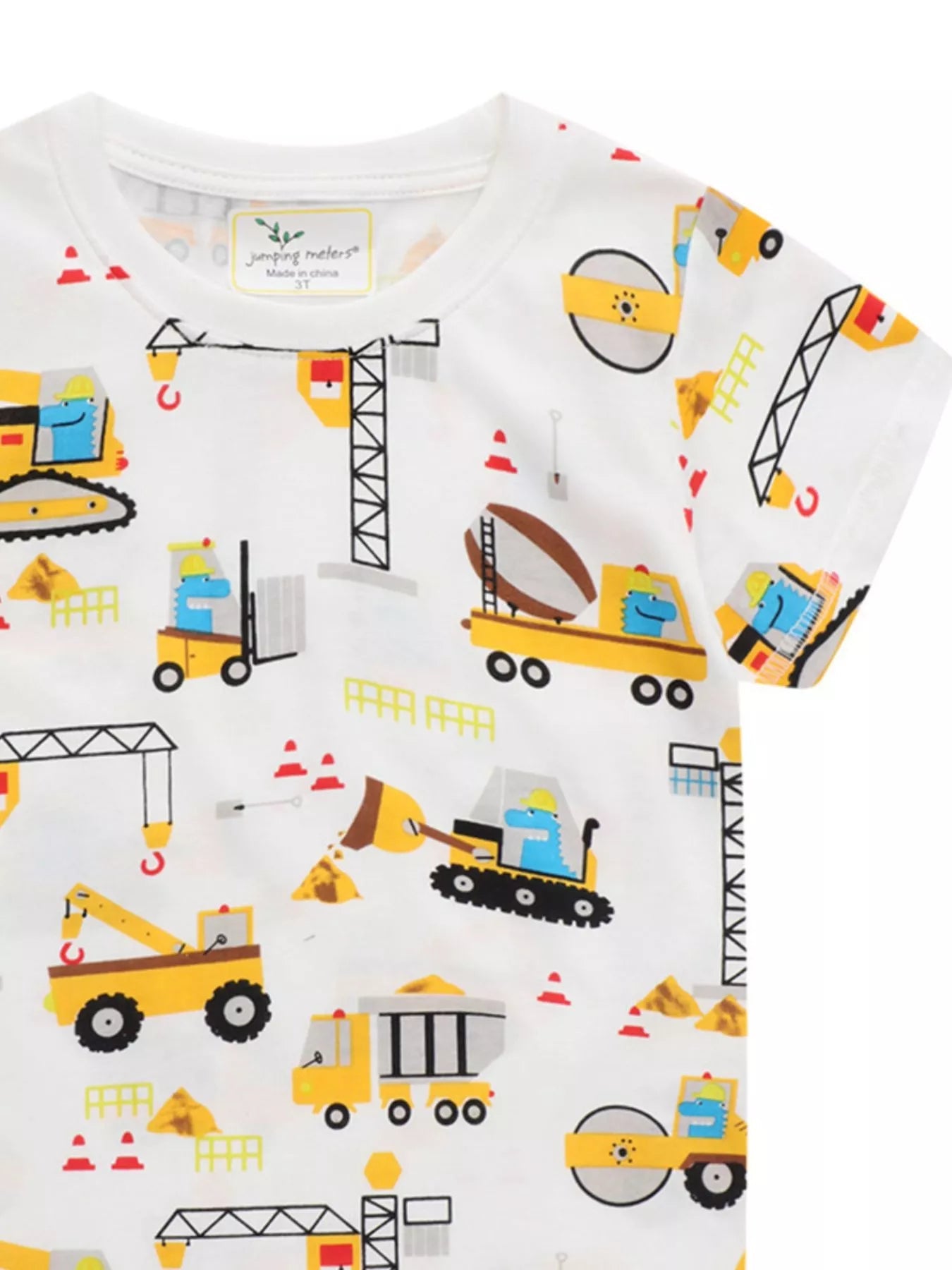 Toddler Boys Construction Vehicle Print Crew Neck Short Sleeve T-Shirt NicholesGifts