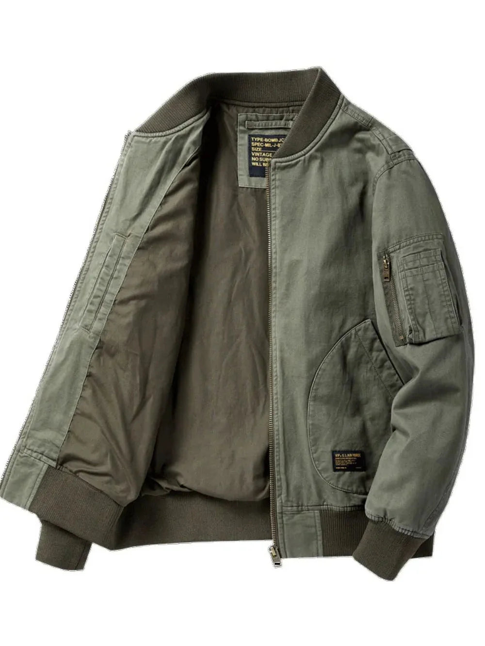 Men's Plus Size Zip Up Baseball Collar Bomber Jacket NicholesGifts