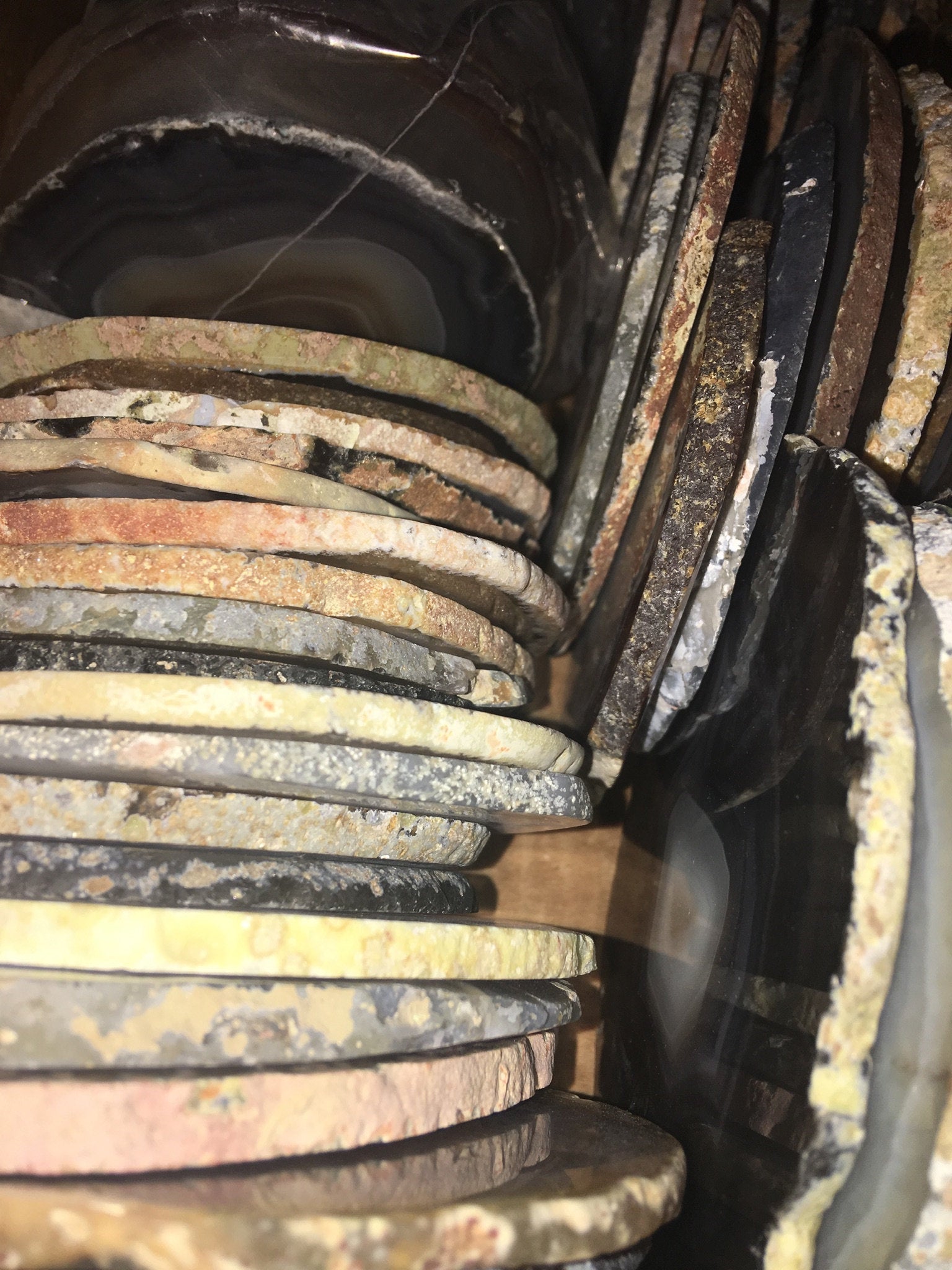 Agate Slice ( 6 - 7 Inches Long ) Size # 7 Grade A Round - Natural Crystal Slab - Polished Sliced Agates Tray Plate Slabs Coaster Amazing Crystals