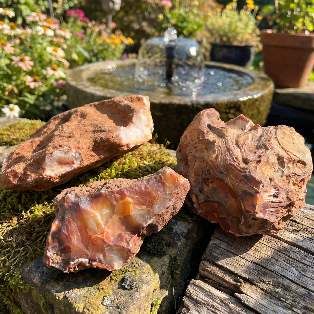Extra Large Red Carnelian Agate Crystal Boulders (4-8 Inches) Rough Raw Stones Amazing Crystals