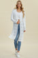 Double Take Full Size Open Front Longline Cardigan