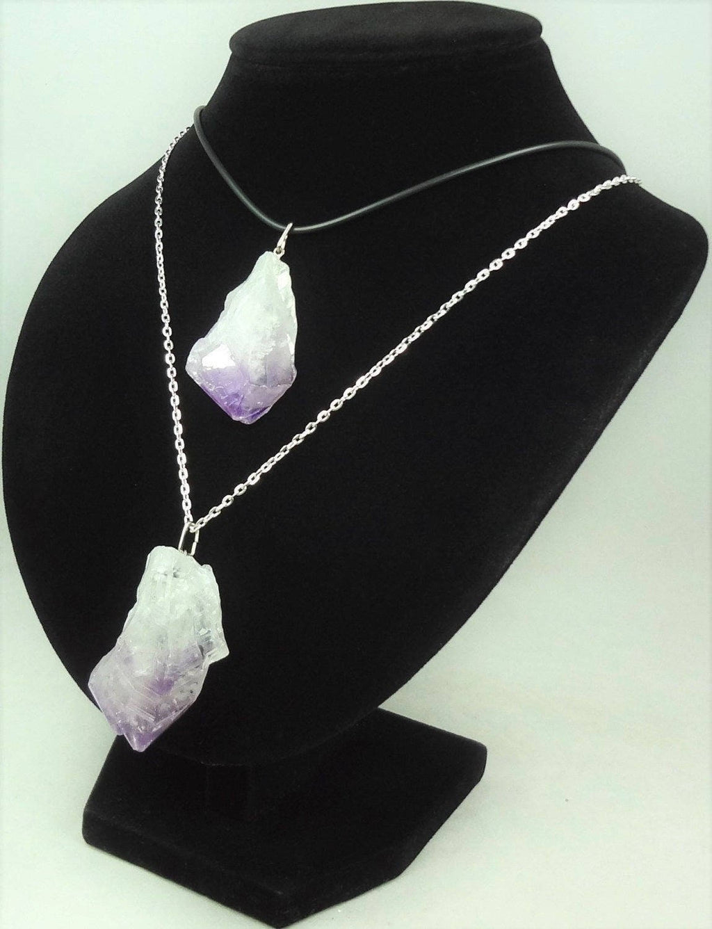 Raw Amethyst Crystal Point Pendant (Silver Ring) Rough Gemstone Jewelry Necklace Supply Amazing Crystals