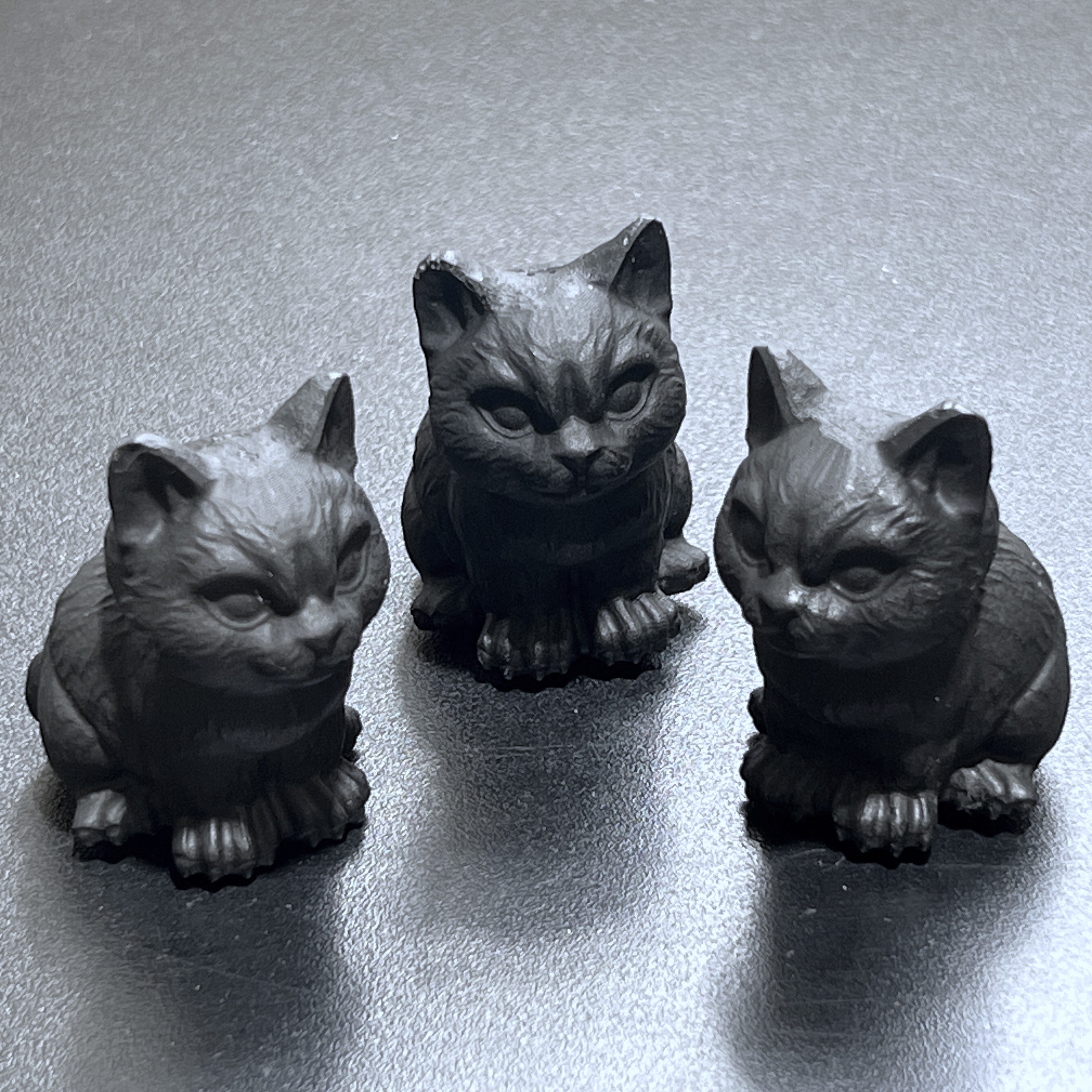 Black Obsidian Cat Kitten Carving Amazing Crystals