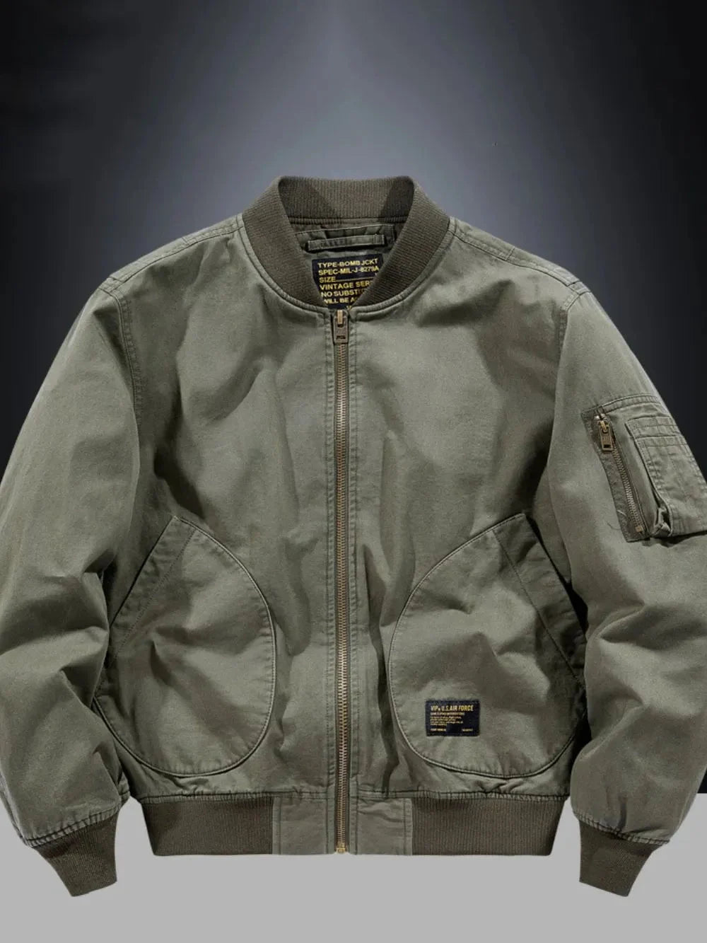 Men's Plus Size Zip Up Baseball Collar Bomber Jacket NicholesGifts